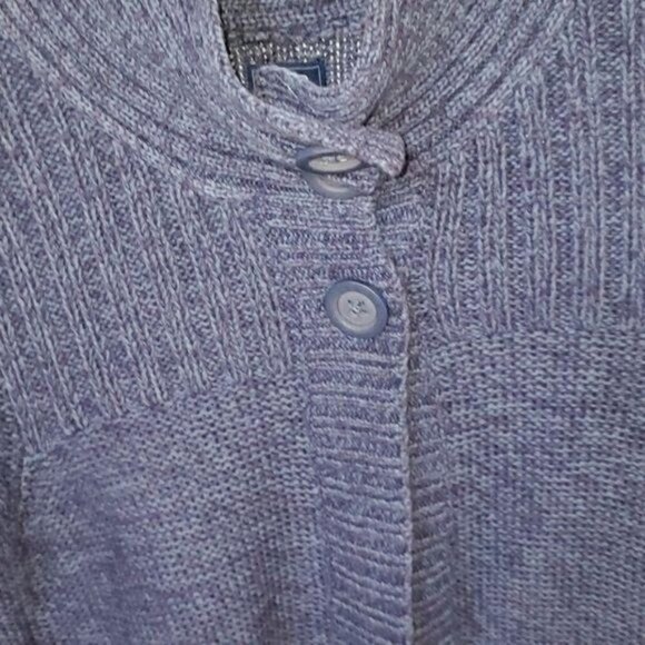 Izod Knitted Split Button Collared Sz. M Short Sleeve Sz. M Blue Cardigan - Picture 3 of 9